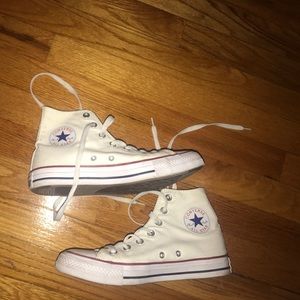 Converse white high tops